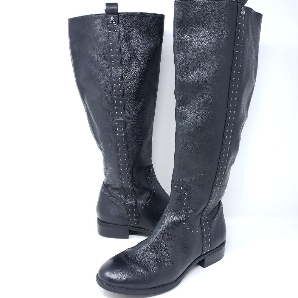 Sam Edelman Prina Leather Riding Boots Stud Moto